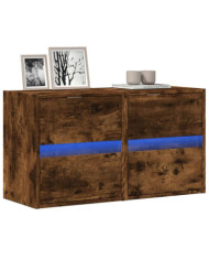 Meubles TV muraux et lumières LED 2 pcs chêne fumé 41x31x45 cm | Mobilier & Déco