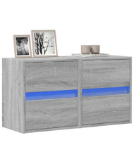 Meubles TV muraux et lumières LED 2 pcs sonoma gris 41x31x45 cm | Mobilier & Déco