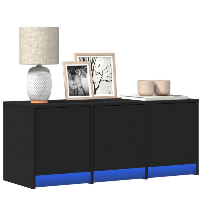 Meuble TV avec LED noir 97x34x40 cm bois d'ingénierie | Mobilier & Déco