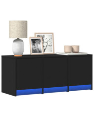 Meuble TV avec LED noir 97x34x40 cm bois d'ingénierie | Mobilier & Déco