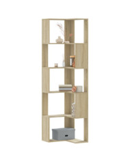 Bibliothèque d'angle à 5 niveaux chêne sonoma bois d'ingénierie | Mobilier & Déco