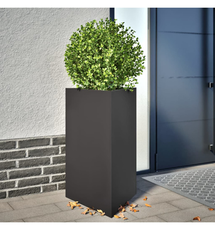 Jardinières 2 pcs noir triangulaire 50x43x75 cm acier | Mobilier & Déco