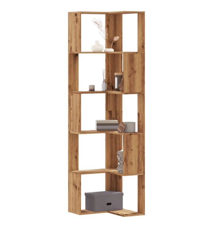 Bibliothèque d'angle 5 niveaux chêne artisanal bois ingénierie | Mobilier & Déco