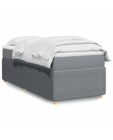 Sommier à lattes de lit avec matelas gris clair 80x200 cm tissu | Mobilier & Déco