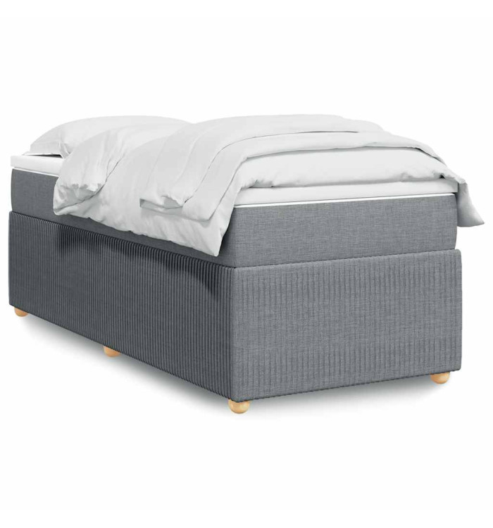 Sommier à lattes de lit avec matelas gris clair 80x200 cm tissu | Mobilier & Déco