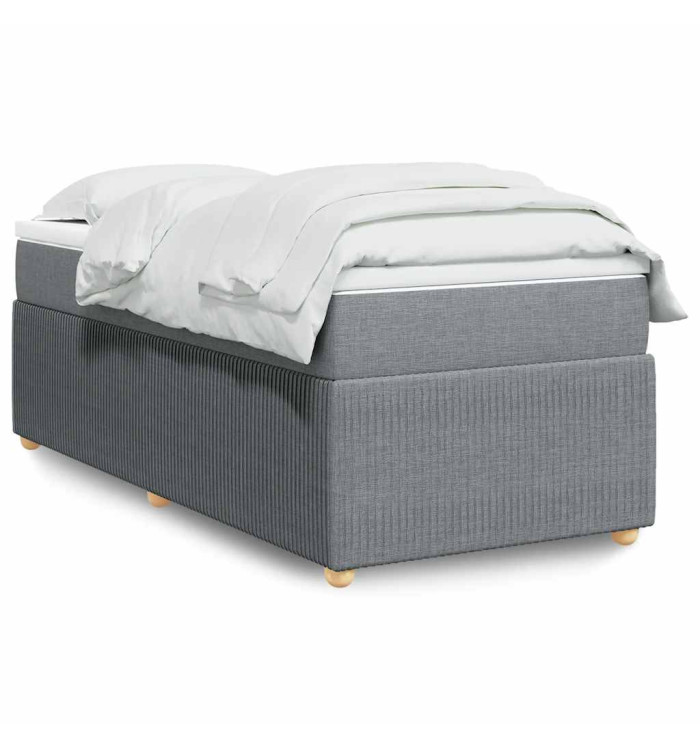 Sommier à lattes de lit avec matelas Gris clair 100x200cm Tissu | Mobilier & Déco
