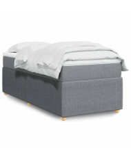 Sommier à lattes de lit avec matelas Gris clair 100x200cm Tissu | Mobilier & Déco
