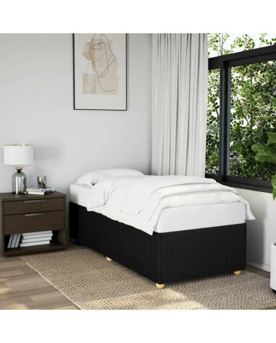 Cadre de lit sans matelas noir 100x200 cm tissu | Mobilier & Déco