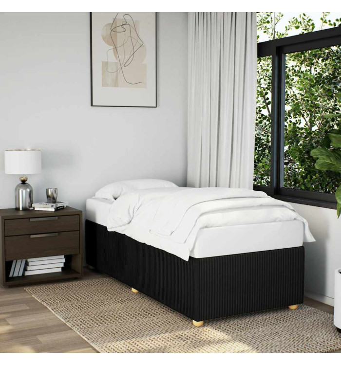 Cadre de lit sans matelas noir 100x200 cm tissu | Mobilier & Déco