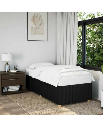Cadre de lit sans matelas noir 90x200 cm tissu | Mobilier & Déco