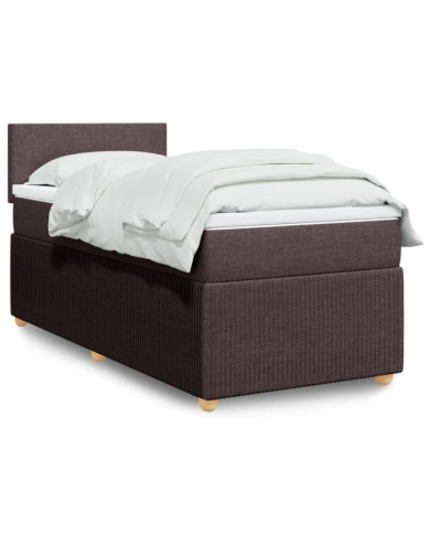 Sommier à lattes de lit avec matelas Marron foncé 100x200 cm | Mobilier & Déco