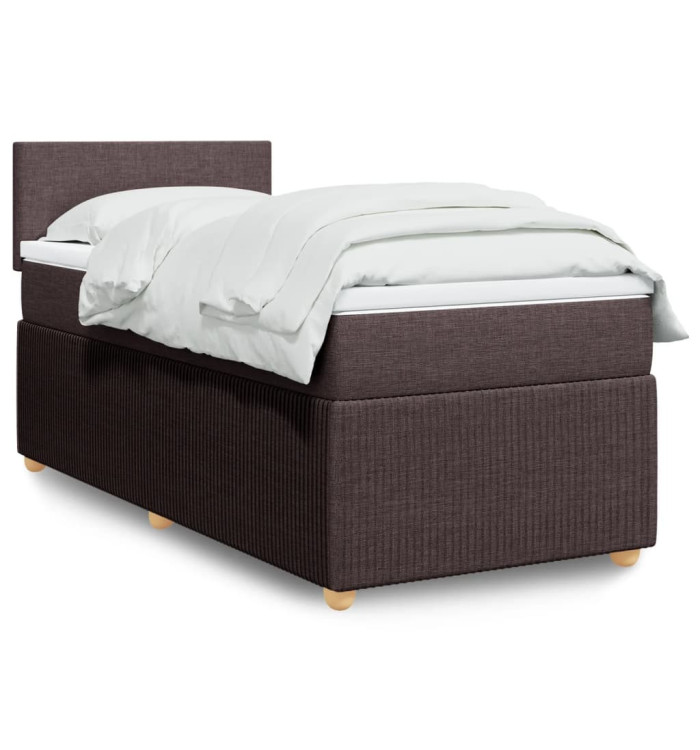 Sommier à lattes de lit avec matelas Marron foncé 100x200 cm | Mobilier & Déco