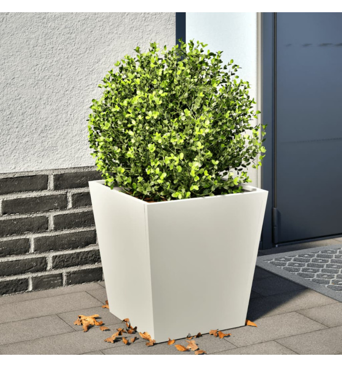 Jardinière blanc 40x40x40 cm acier | Mobilier & Déco