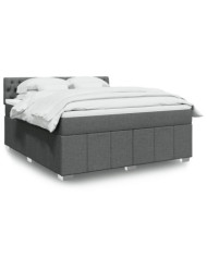 Sommier à lattes de lit avec matelas Gris foncé 180x200cm Tissu | Mobilier & Déco