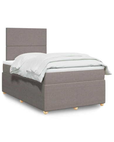Sommier à lattes de lit avec matelas Taupe 120x200 cm Tissu | Mobilier & Déco
