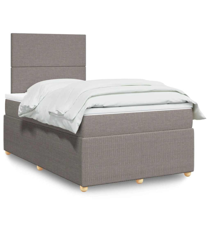 Sommier à lattes de lit avec matelas Taupe 120x200 cm Tissu | Mobilier & Déco