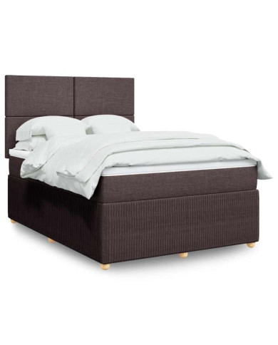 Sommier à lattes de lit avec matelas Marron foncé 140x190 cm | Mobilier & Déco