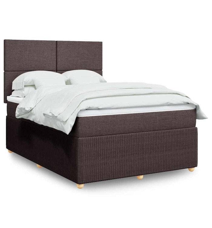 Sommier à lattes de lit avec matelas Marron foncé 140x190 cm | Mobilier & Déco