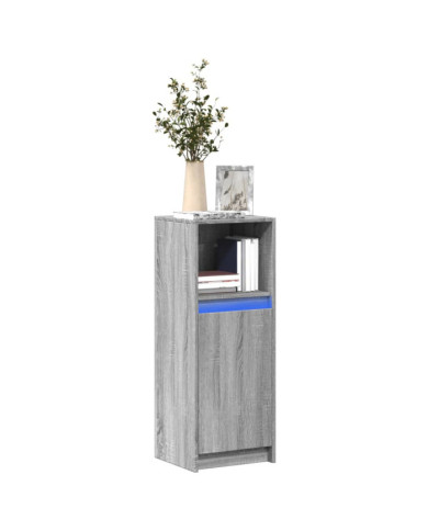 Buffet avec LED sonoma gris 38x34x100 cm bois d'ingénierie | Mobilier & Déco