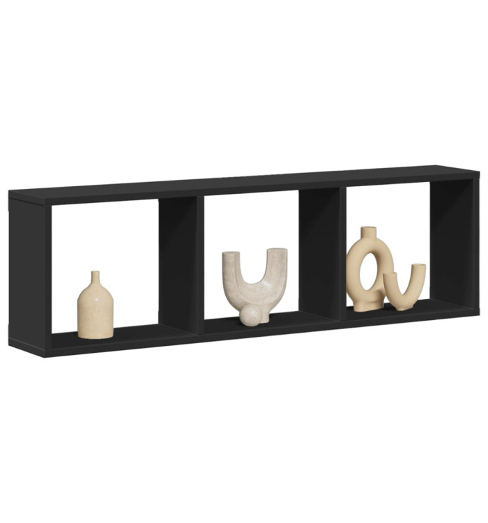 Armoire murale 100x16x30 cm noir bois d'ingénierie | Mobilier & Déco