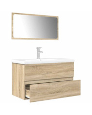 Ensemble de meubles de salle de bain 3 pcs chêne sonoma | Mobilier & Déco