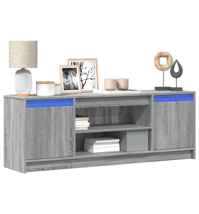 Meuble TV avec LED sonoma gris 139,5x34x50 cm bois d'ingénierie | Mobilier & Déco