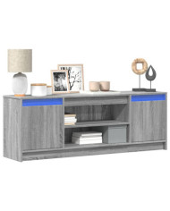 Meuble TV avec LED sonoma gris 139,5x34x50 cm bois d'ingénierie | Mobilier & Déco