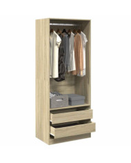 Garde-robe chêne sonoma 80x50x200 cm bois d'ingénierie | Mobilier & Déco