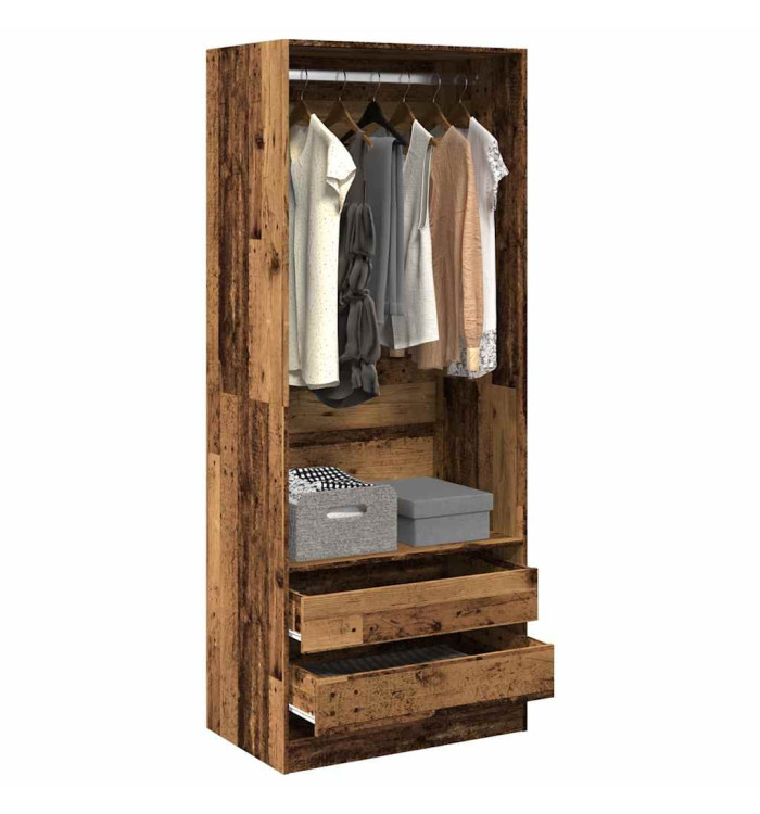 Garde-robe vieux bois 80x50x200 cm bois d'ingénierie | Mobilier & Déco