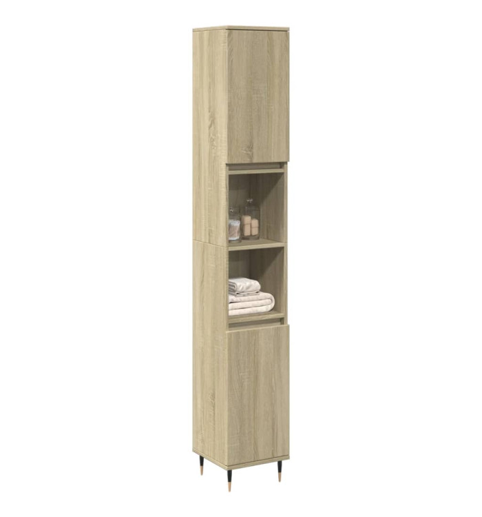 Armoire salle de bain chêne sonoma 30x30x190 cm | Mobilier & Déco