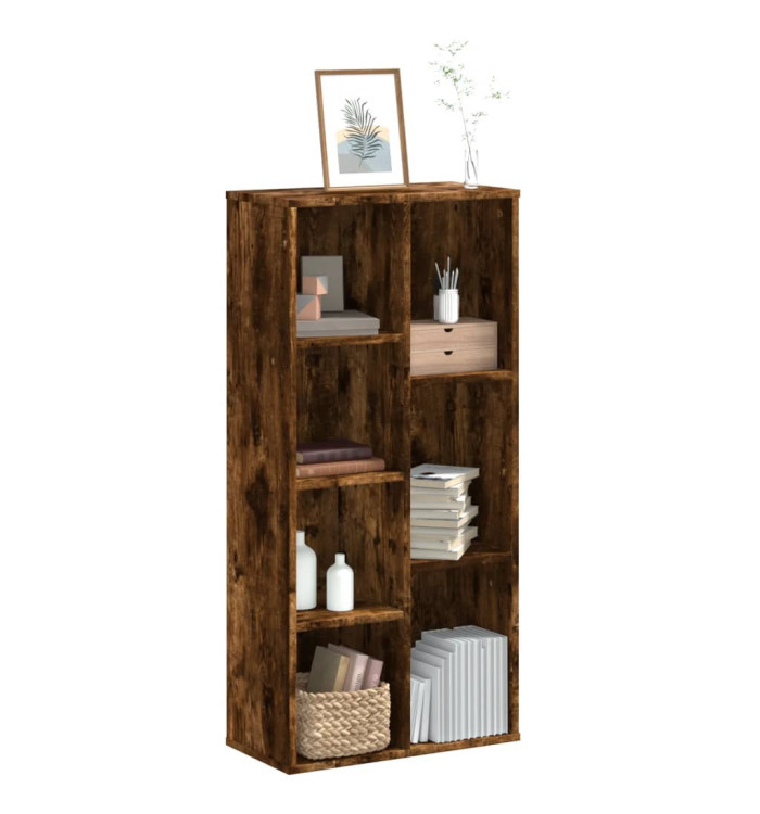 Bibliothèque chêne fumé 50x25x105 cm bois d'ingénierie | Mobilier & Déco