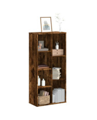 Bibliothèque chêne fumé 50x25x105 cm bois d'ingénierie | Mobilier & Déco