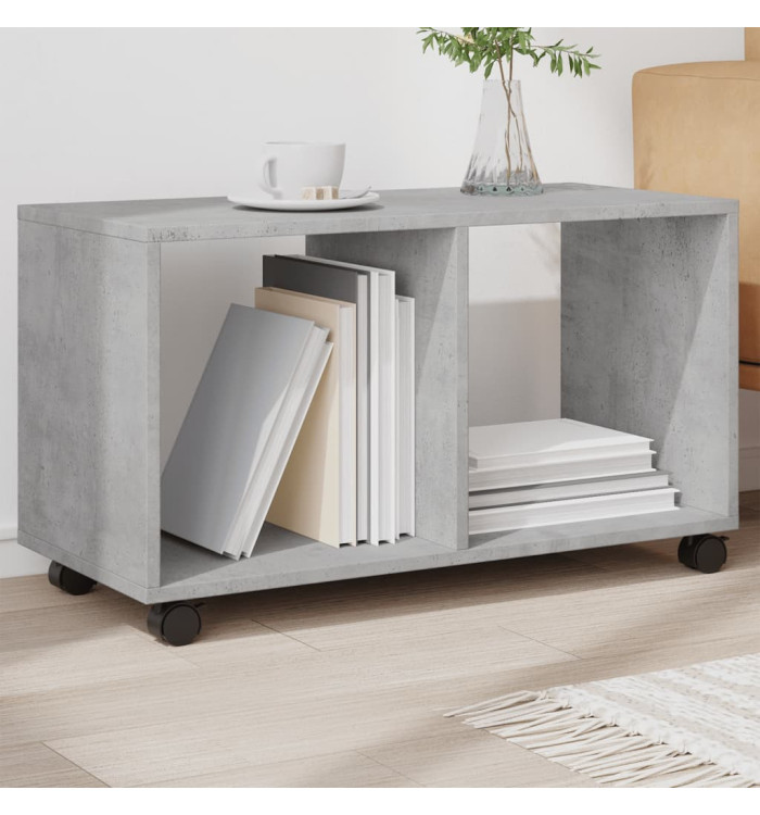 Armoire à roulettes gris béton 72x33x42,5 cm bois d’ingénierie | Mobilier & Déco
