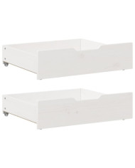 Tiroirs sous le lit 2 pcs blanc 65x55x17 cm bois de pin massif | Mobilier & Déco