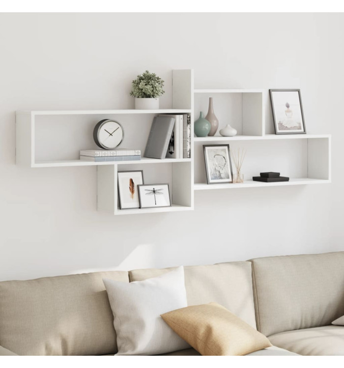 Étagère murale blanc 167,5x18x68 cm bois d'ingénierie | Mobilier & Déco