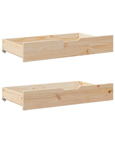Tiroirs sous le lit avec roulettes 2 pcs 95x55x17 cm pin massif | Mobilier & Déco