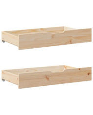 Tiroirs sous le lit avec roulettes 2 pcs 95x55x17 cm pin massif | Mobilier & Déco