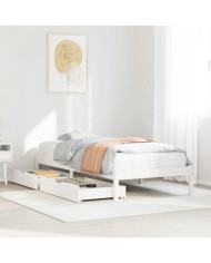 Cadre de lit sans matelas blanc 90x200 cm bois de pin massif | Mobilier & Déco