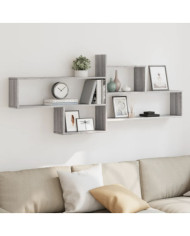 Étagère murale sonoma gris 167,5x18x68 cm bois ingénierie | Mobilier & Déco