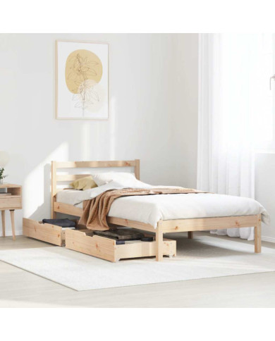 Cadre de lit sans matelas 90x200 cm bois de pin massif | Mobilier & Déco