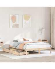 Cadre de lit sans matelas 150x200 cm bois de pin massif | Mobilier & Déco