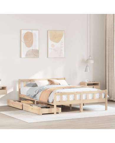 Cadre de lit sans matelas 160x200 cm bois massif de pin | Mobilier & Déco