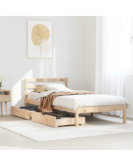Cadre de lit sans matelas 100x200 cm bois massif de pin | Mobilier & Déco