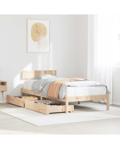 Cadre de lit sans matelas 90x200 cm bois de pin massif | Mobilier & Déco