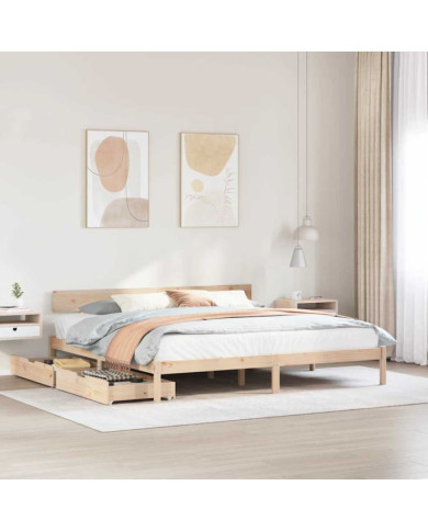 Cadre de lit sans matelas 180x200 cm bois massif de pin | Mobilier & Déco