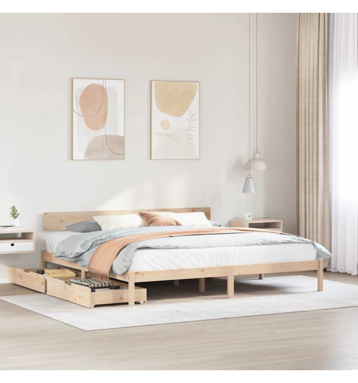 Cadre de lit sans matelas 180x200 cm bois massif de pin | Mobilier & Déco