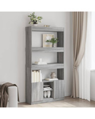Buffet haut sonoma gris 92x33x180 cm bois d'ingénierie | Mobilier & Déco