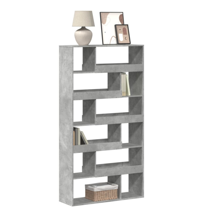 Bibliothèque gris béton 100x33x187,5 cm bois d'ingénierie | Mobilier & Déco