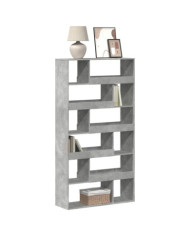 Bibliothèque gris béton 100x33x187,5 cm bois d'ingénierie | Mobilier & Déco