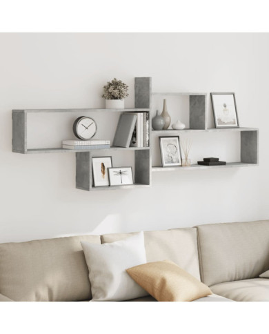 Étagère murale gris béton 167,5x18x68 cm bois d'ingénierie | Mobilier & Déco